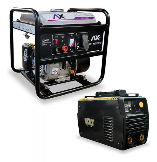 Combo Motosoldadora 160amp Axt-ms160cd + Inversor Vol-as160bv 160a COM-AXT-MS160CD-VOL-AS160BV