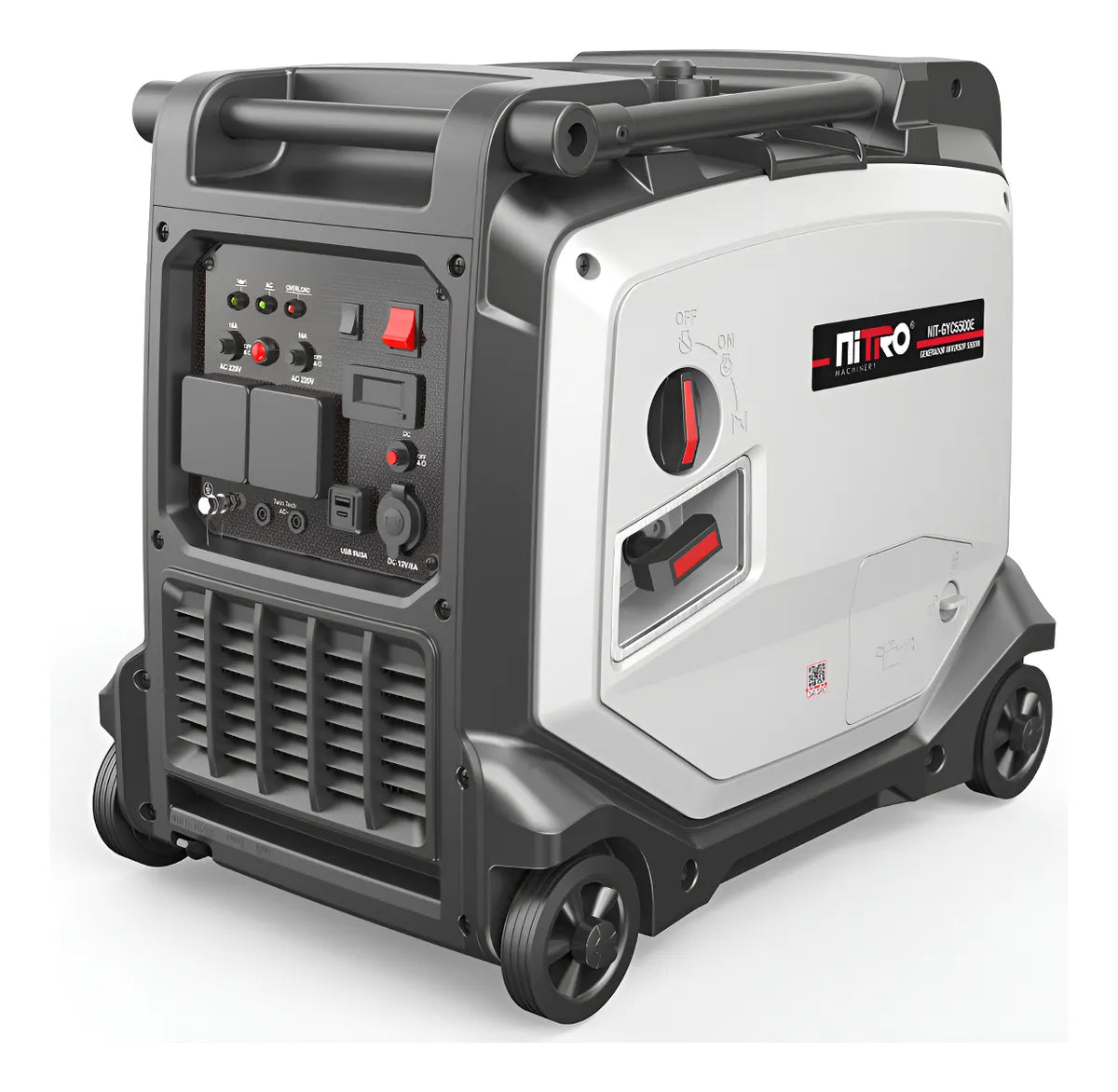 Generador inverter silencioso 5,500 W, 11 HP, 110/220 V, con marcha y batería NIT-GYC5500E