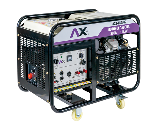 Motosoldadora a Gasolina de 300A, 23HP, 11000W / CA, 220V Ax Tech AXT-MS302