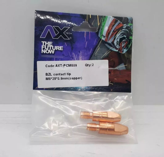 Puntas De Contacto MIG/MAG Tipo Binzel 0.9mm, 2Pz Blister Ax Tech AXT-PCM609