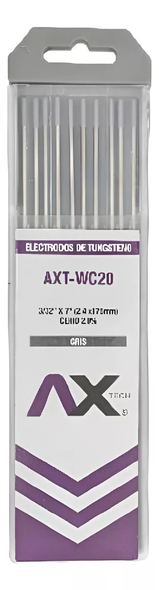 Tungstenos Cerio 2.0% Color Gris Usos Generales 3/32"x7", Paq. 10Pzs Ax Tech AXT-WC20