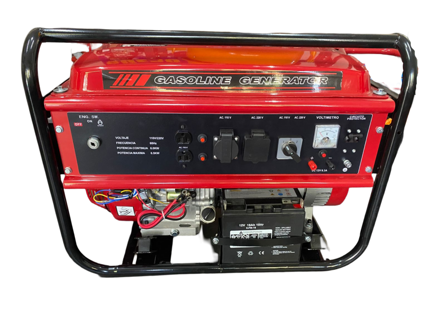 Generadora A Gasolina 6500 Watts Bifásico 110/220v Piranha Power PIR6500
