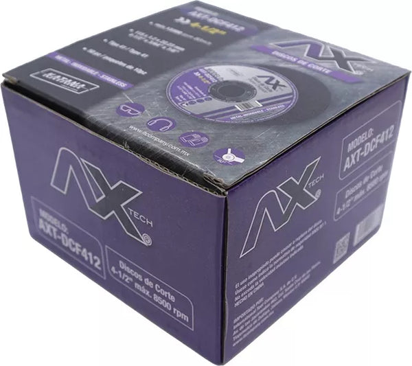 Caja de 50 discos de corte súper delgados 4 1/2 pulgadas Ax Tech AXT-DCF412-50