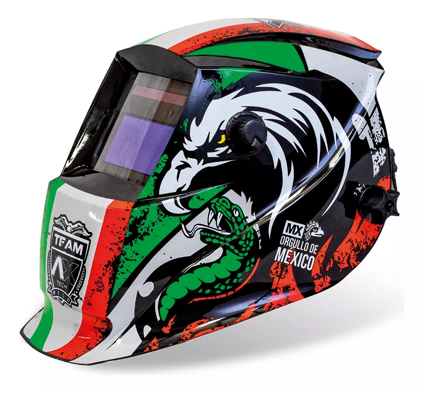 Careta Electrónica Para Soldar De Sombra Variable Profesional, 2 Sensores Ax Tech AXT-CEPATRIA-CV