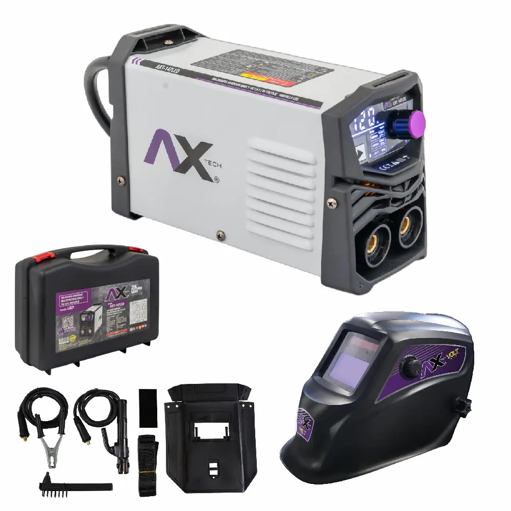 Paquete Soldadora Inversor 140A Con Careta Electrónica AXT-CE1004-CV - AXT-P147LED