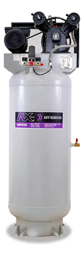 Compresor De Aire 235lt Motor Carroll 3hp, 110-220V, 12CFM, 115psi Axtech AXT-V2353120