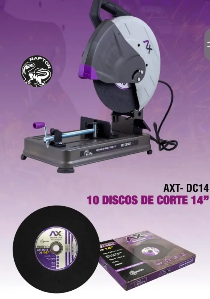 Cortadora de metal 14" + 10 discos de corte 14"