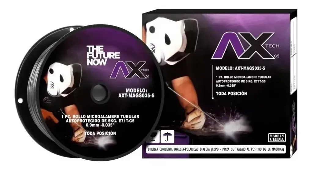 Rollo De Microalambre Tubular (No Gas), 10Lb, 0.035" E71T-GS Ax tech AXT-MAGS035-5