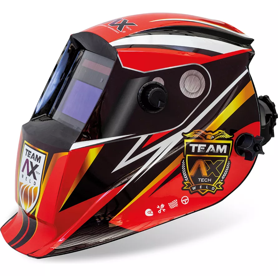 Careta Electrónica Para Soldar De Sombra Variable Profesional, 2 Sensores Ax Tech AXT-CEF1RED-CV 