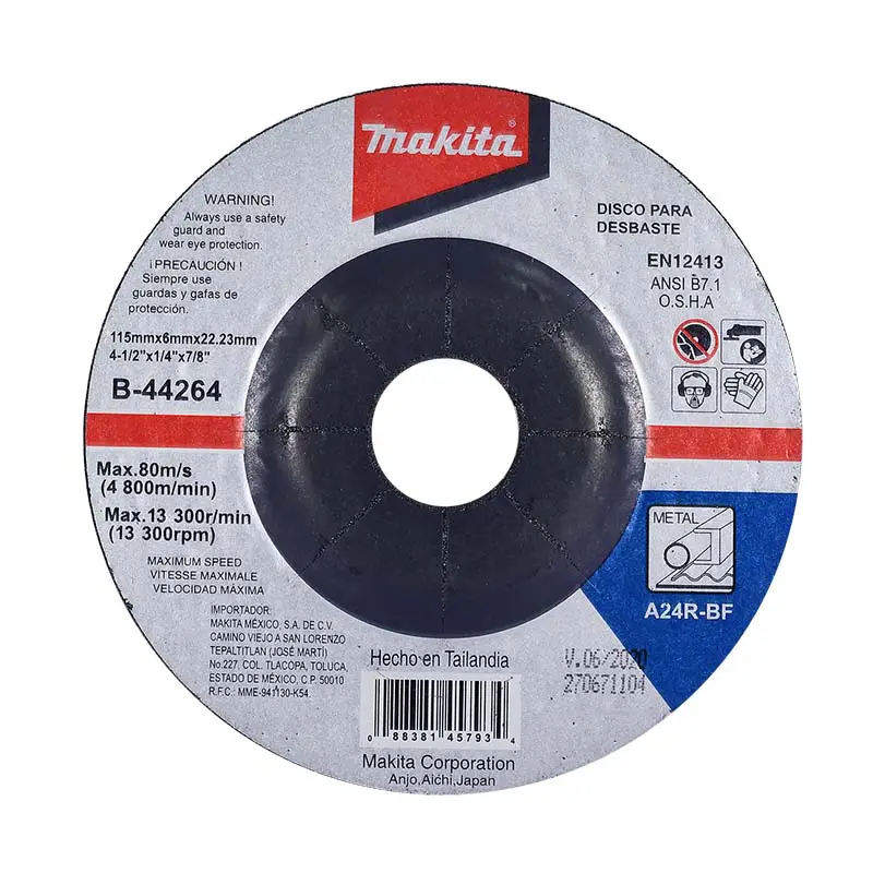 Disco Desbaste Abrasivo De 4 1/2 Makita  Kit 10 Pzs. B-44264