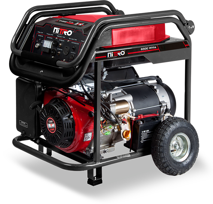 Generador 6,500Watts, 15HP, 120/240V, Arranque Eléctrico con Llantas Y Manivelas Nitro NIT-G6500E