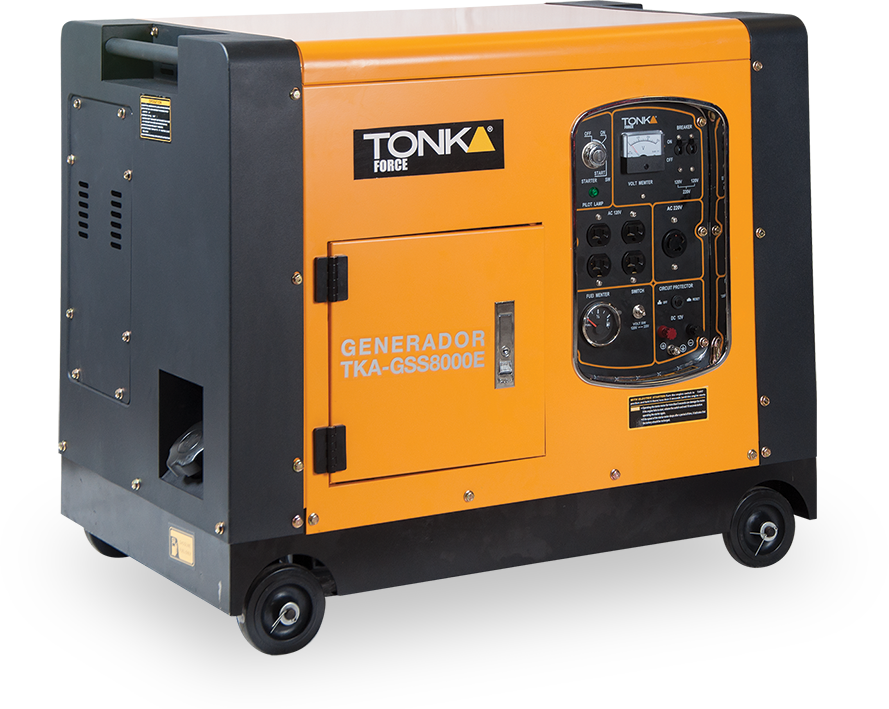 Generador Super Silencioso Gasolina 7,000 Watts, 16 HP, 110-220V/60Hz, Con Marcha Y Batería Tonka TKA-GSS8000E