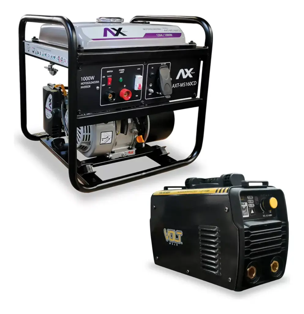 Combo Motosoldadora 160amp Axt-ms160cd + Inversor Vol-as160bv 160a COM-AXT-MS160CD-VOL-AS160BV