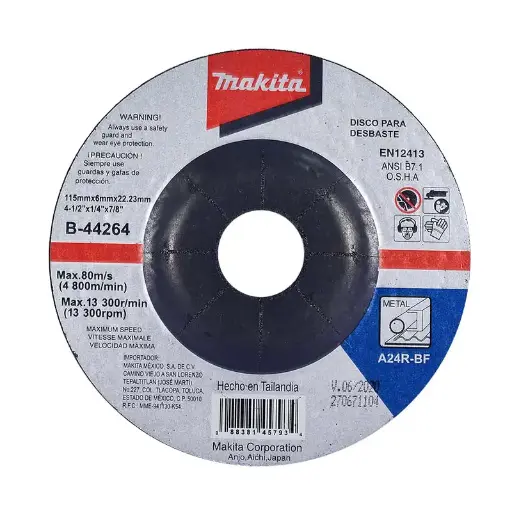 [B-44264] Disco Desbaste Abrasivo De 4 1/2 Makita  Kit 10 Pzs. B-44264