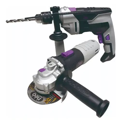[TP913/4-AA915/1K] Kit Taladro Rotomartillo ½ 800w + Esmeriladora Angular 4 ½ 900w 110v Industrial Neo